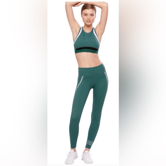 Lilybod Pants - Lilybod Teal Leggings with White Accents